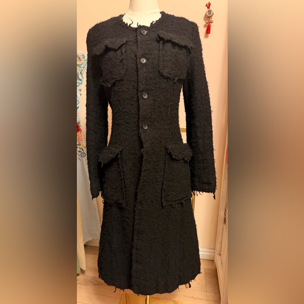 Tricot Comme des Garcons Black Textured Coat